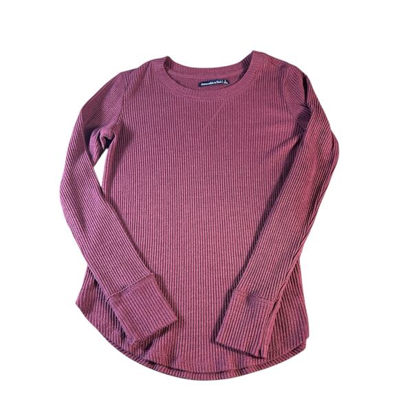 Abercrombie & Fitch Ribbed Thermal Long Sleeve Shirt Size Small - Picture 1 of 3
